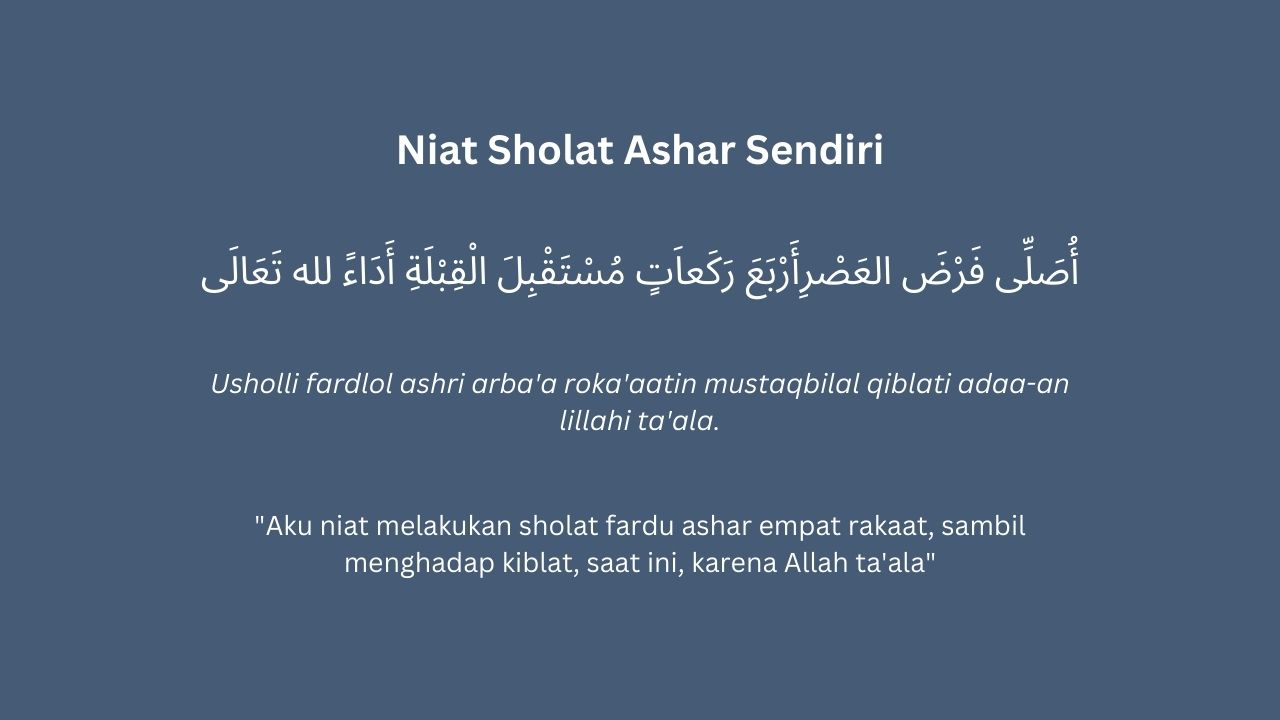 Niat Sholat Ashar Sendiri