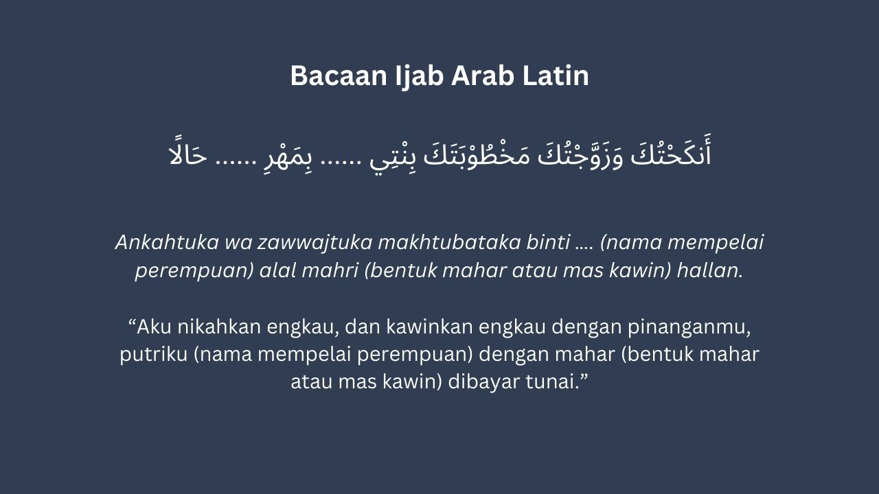 Bacaan Ijab Bahasa Arab