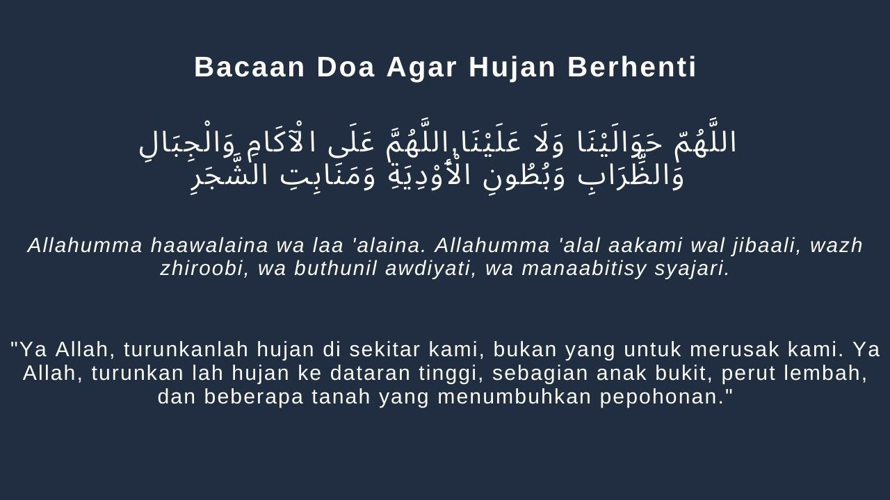 Bacaan Doa Agar Hujan Berhenti