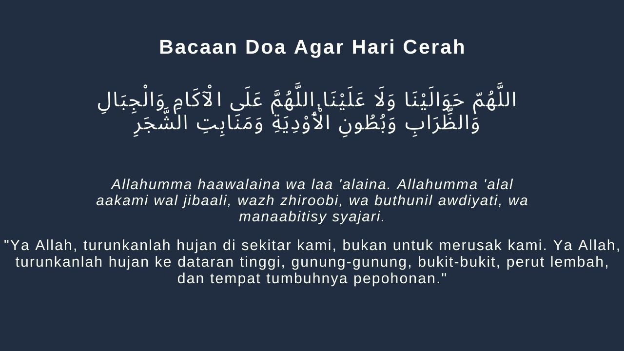 Bacaan Doa Agar Hari Cerah