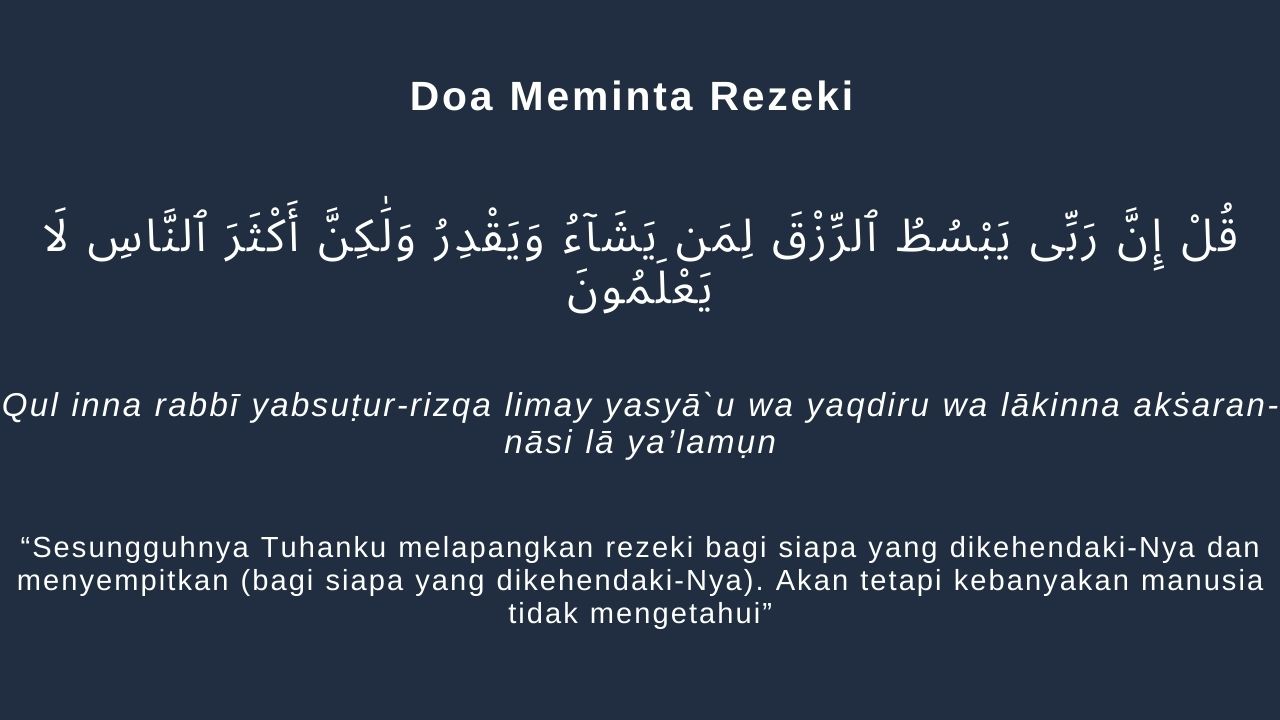 Doa Meminta Rezeki pada Allah SWT