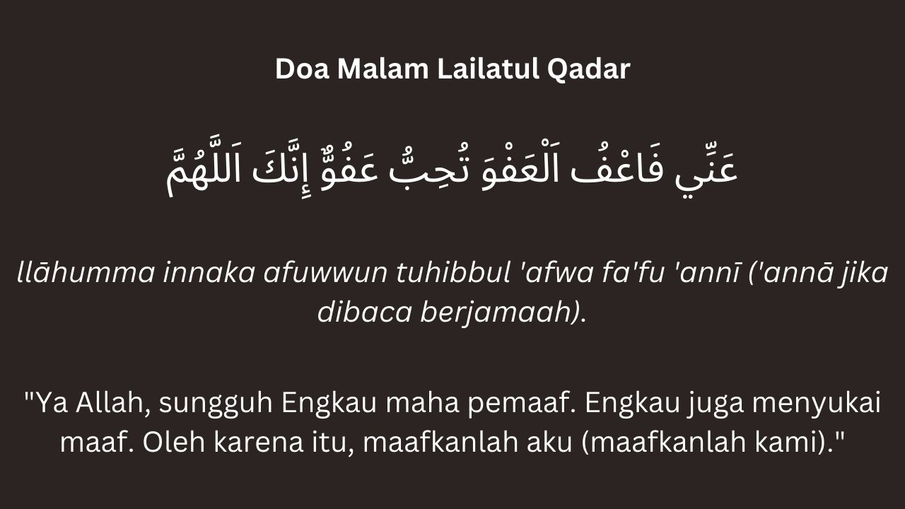 Doa malam lailatul qadar