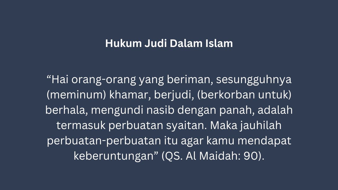 Judi Digandengkan dengan Khamr, Berkurban untuk Berhala dan Mengundi Nasib