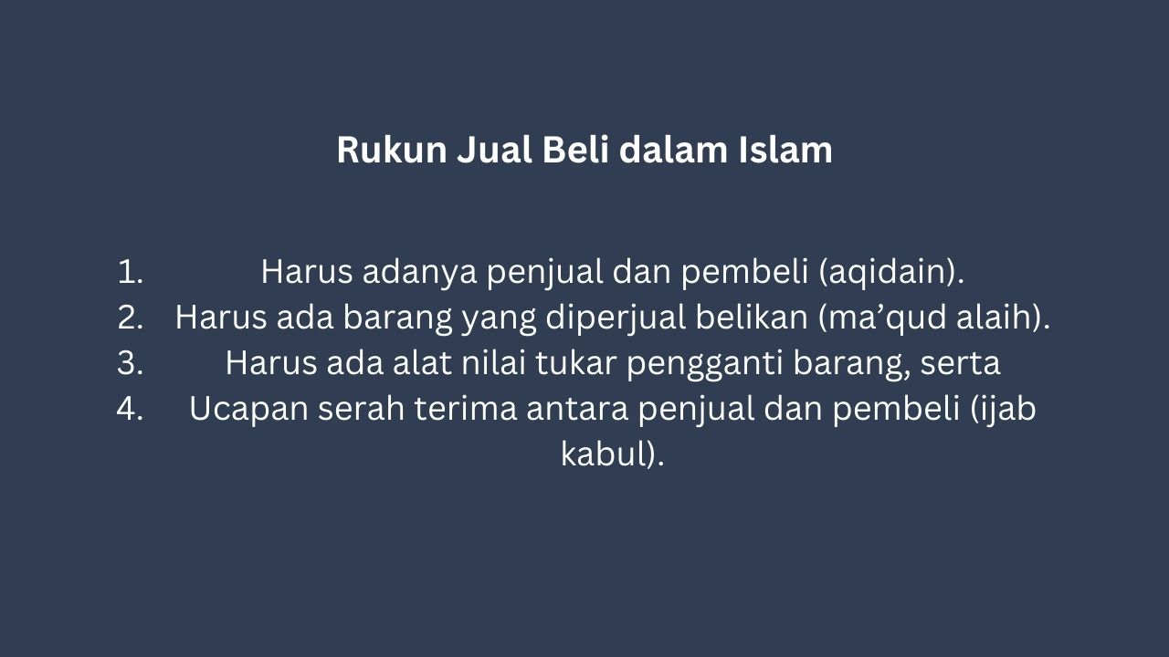 Rukun Jual Beli dalam Islam