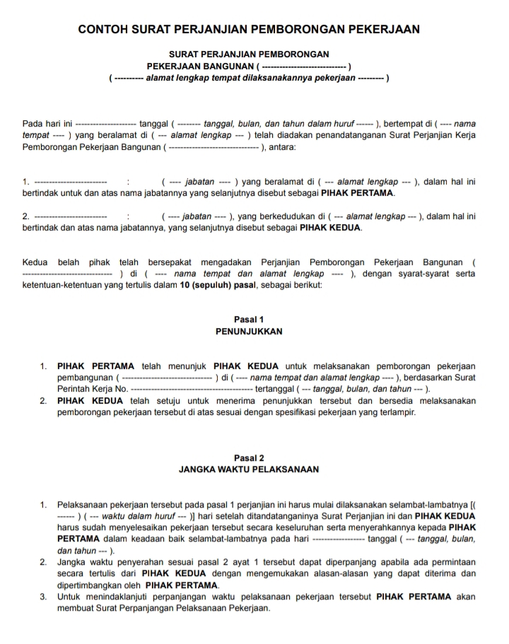 7 Contoh Surat Perjanjian Kerjasama & Cara Membuatnya