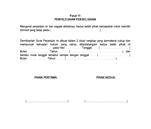 Format Surat Perjanjian Kontrak Rumah 12