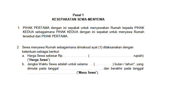 Format Surat Perjanjian Kontrak Rumah 2