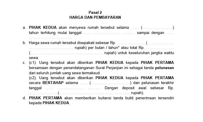 Format Surat Perjanjian Kontrak Rumah 3