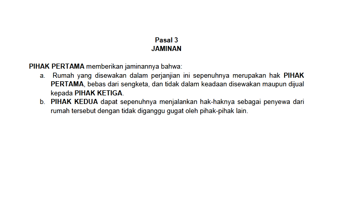 Format Surat Perjanjian Kontrak Rumah 4