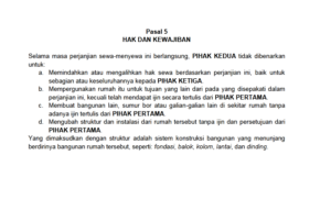 Contoh Surat Perjanjian Kontrak Rumah Yang Sederhana Dan Benar 2023