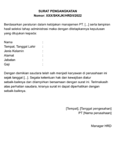 10 Contoh Surat Keputusan Pengangkatan Jabatan Dan Cara Membuatnya