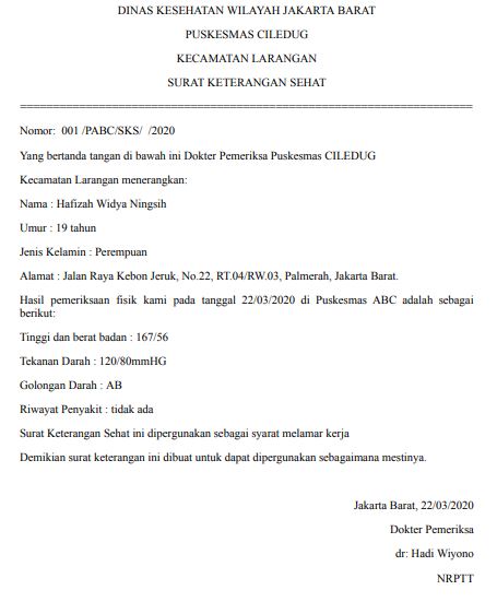 surat keterangan sehat dari puskesmas 1 1