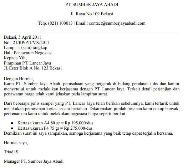 surat penawaran negosiasi 1