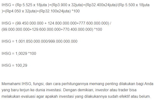 Jawaban Soal IHSG