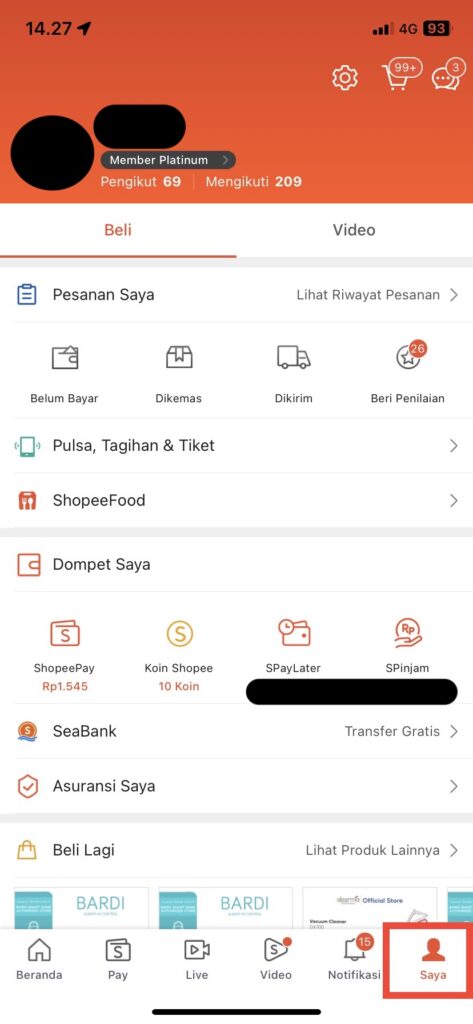 Menu saya