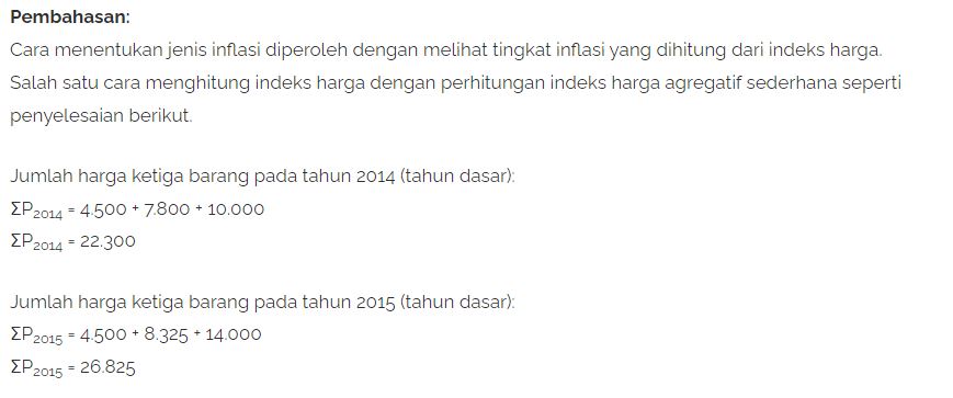 Pembahasan soal menghitung indeks dengan metode agregatif sederhana