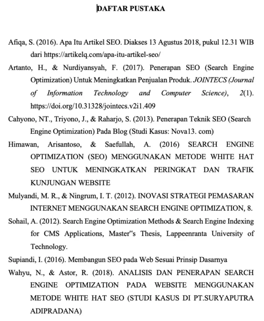 contoh daftar pustaka 2