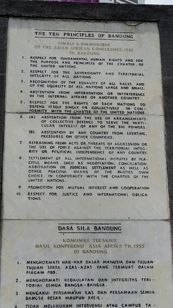 Dasa Sila Bandung (The Then Principles of Bandung)