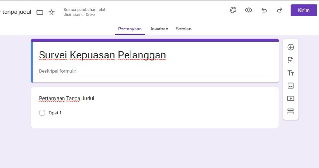 contoh survey google form