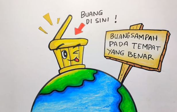 Poster Buang Sampah Pada Tempat yang Benar