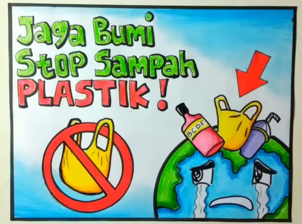 Poster Jaga Bumi Stop Sampah Plastik