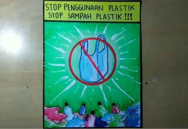 Poster Stop Penggunaan Plastik Sampah