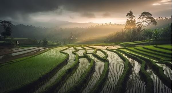 Ilustrasi sawah beras Solok