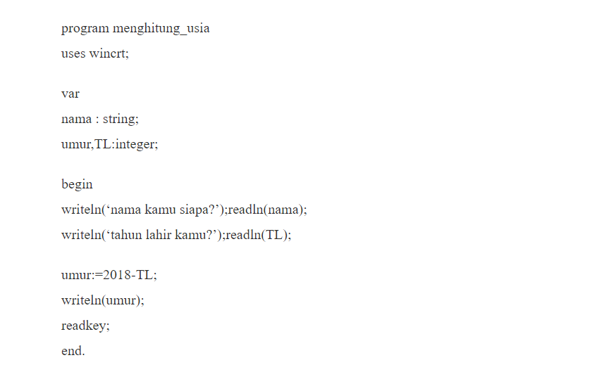 Program Menghitung Usia 