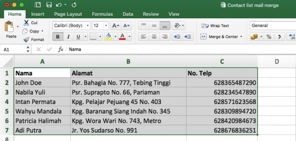 Contoh Dokumen Pendukung