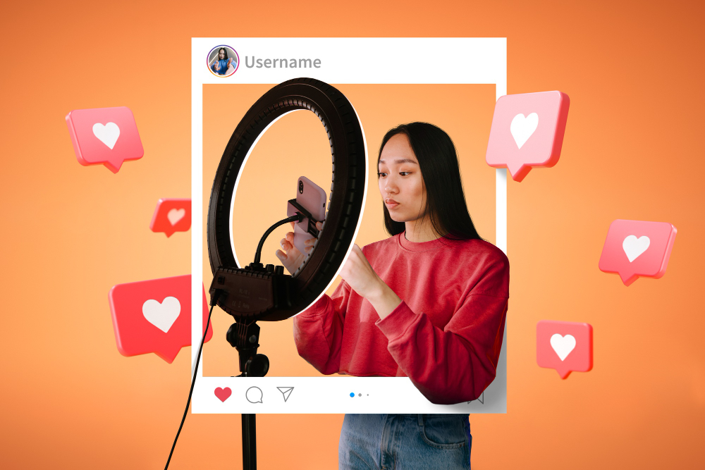 Ilustrasi selebgram terkenal di Instagram