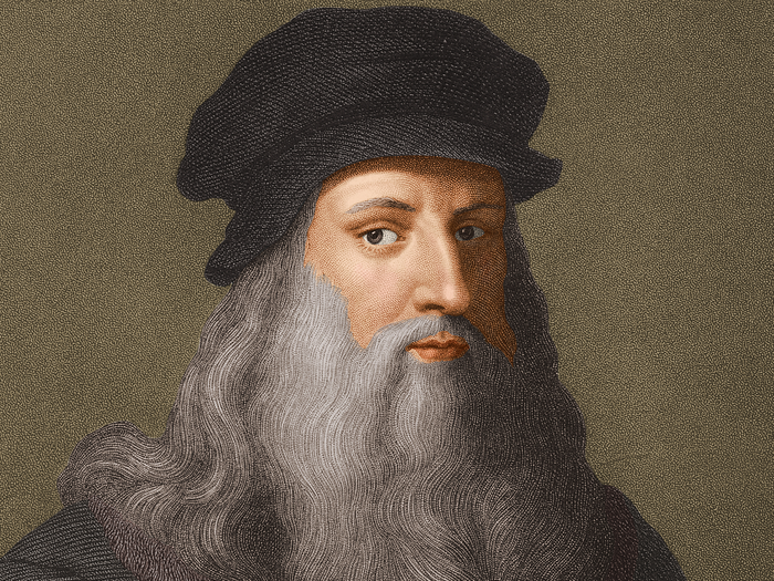 Ilustrasi wajah Leonardo da Vinci