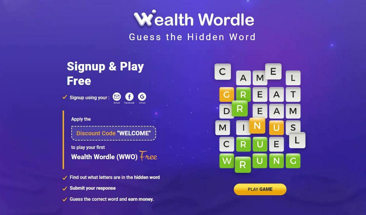 Wealth Words-Crossword Puzzle Game