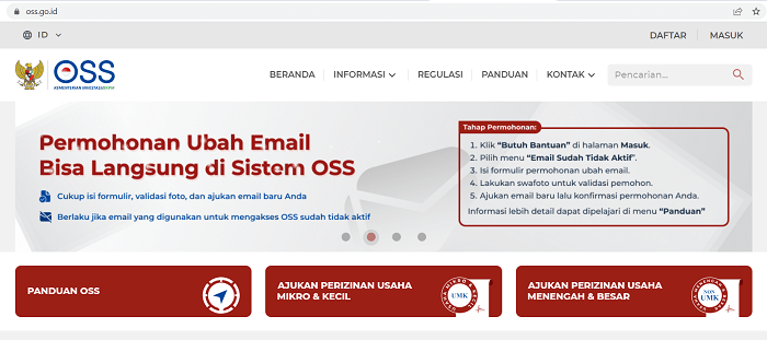 1. Buka Situs OSS