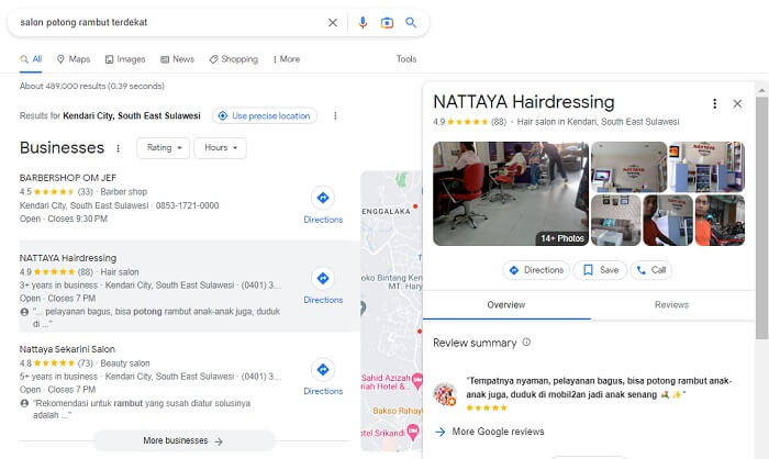 Cari Salon Rambut Terdekat Lewat Google Search
