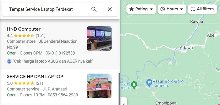 Cara Mencari Service Laptop Terdekat Lewat Google Maps