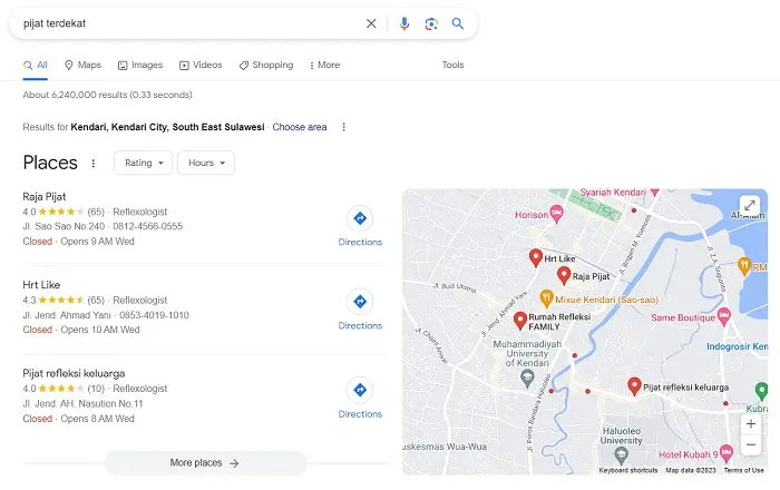 Cara Mencari Tempat Pijat Terdekat lewat Google