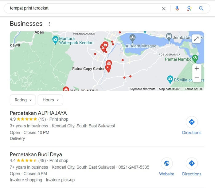 Cara Mencari Tempat Print Terdekat Lewat Google