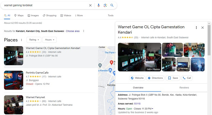 Cara Mencari Warnet Terdekat lewat Google
