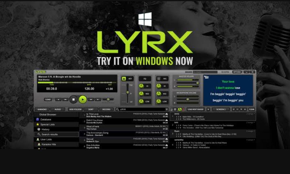 Aplikasi karaoke PC LYRX