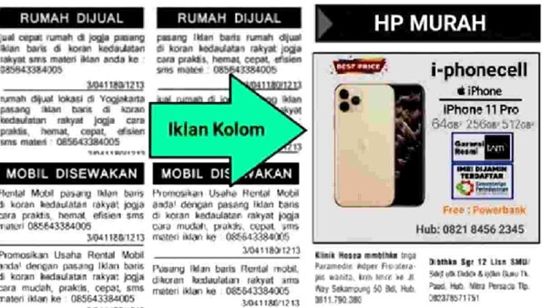 Contoh iklan kolom hp