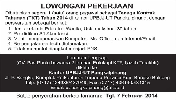 Contoh iklan lowongan pekerjaan di kolom surat kabar