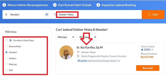 cara mencari dokter mata terdekat lewat website alodokter