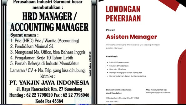 iklan lowongan pekerjaan