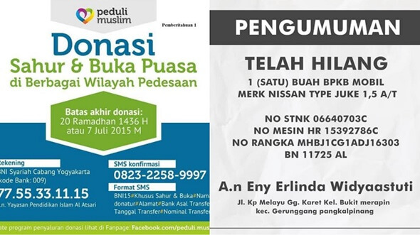 iklan pemberitahuan