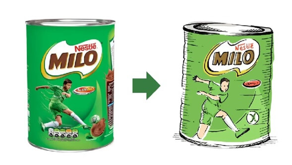 Contoh iklan Milo yang mudah digambar