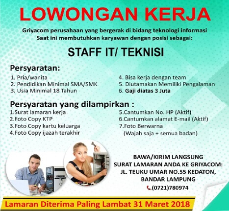 Contoh membuat iklan lowongan pekerjaan