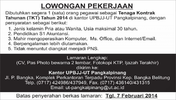 iklan permintaan lowongan kerja